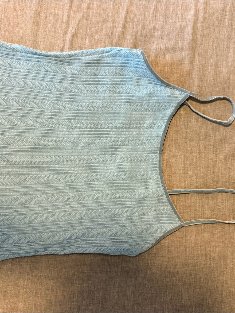 American Eagle Outfitters Light Blue Ribbed Crop Tank